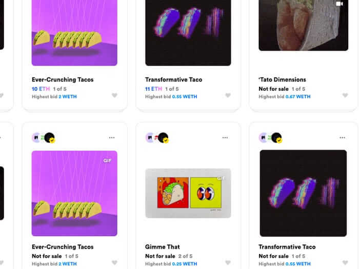 image of taco bell NFTs